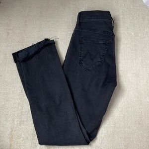 MOTHER High Waisted Rascal, Ankle Slit Flip Jeans (24)